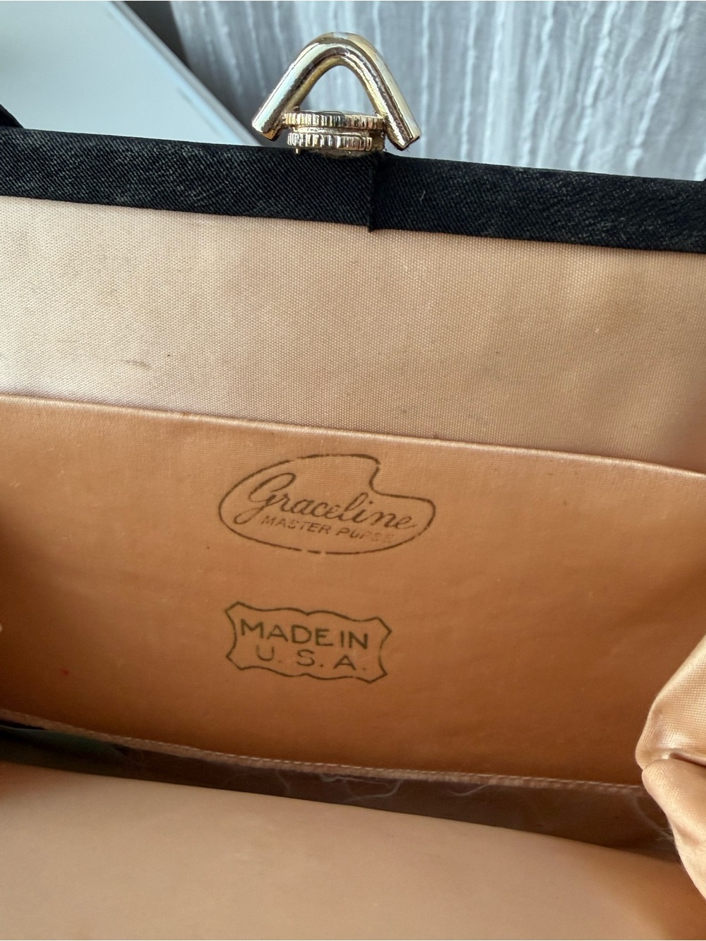 1950s Graceline Master Purse Black Pleated Evening Bag Made in USA Art MCM VTG - Picture 4 of 11